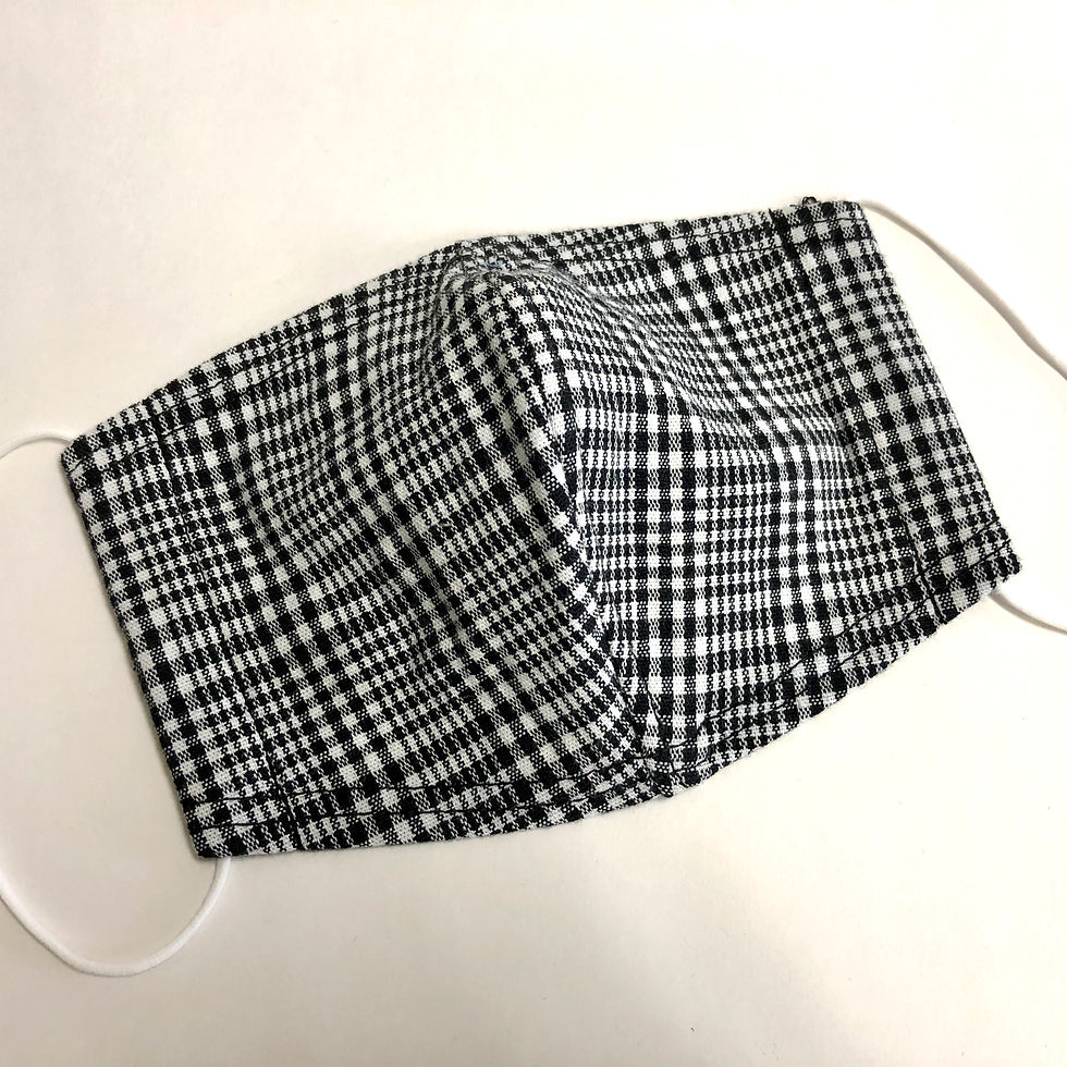 サムネイル： 接触冷感シート付き　広島産　チェックＷガーゼマスク