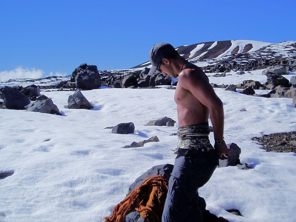 Receiving blessings on Mauna Kea