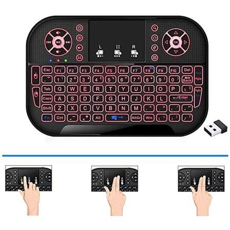 Miniatura: Mini teclado sem fio 2 modos bluetooth ou receptor 2.4G Wireless com LED LE-7704