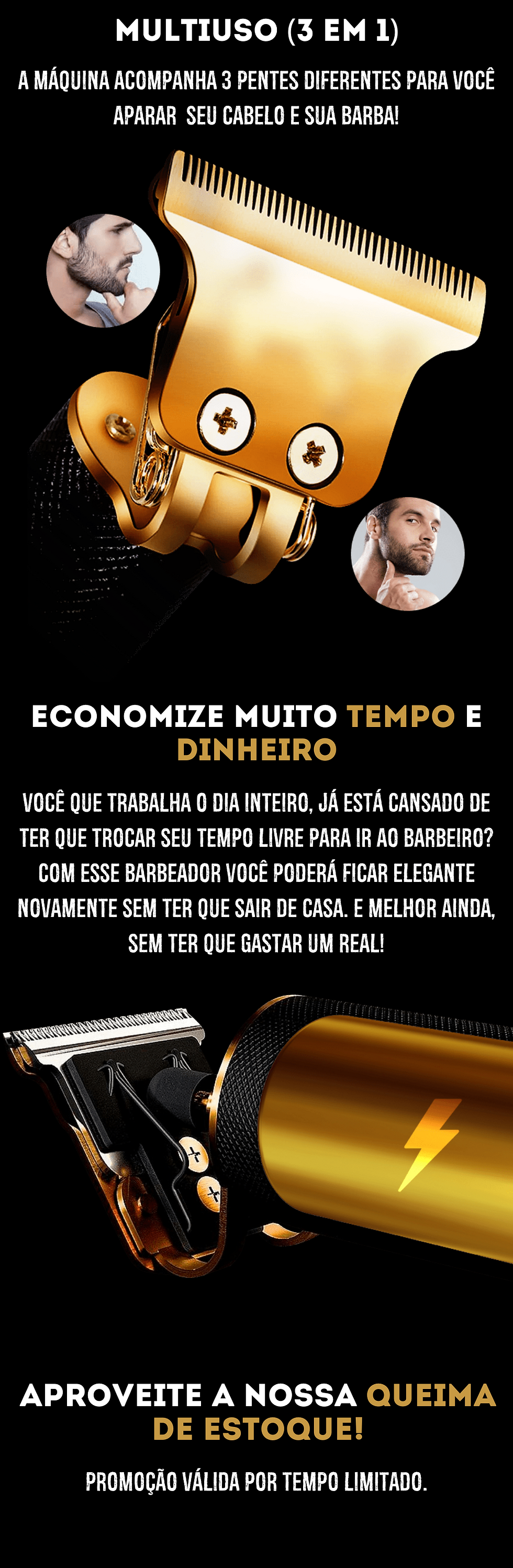 Miniatura: Máquina De Cortar Cabelo Para Barba Masculina Designer Aleatório Elétrico Profis