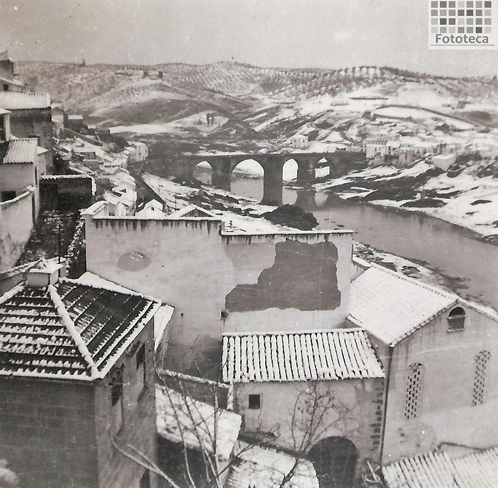 Puente nevado en 1954