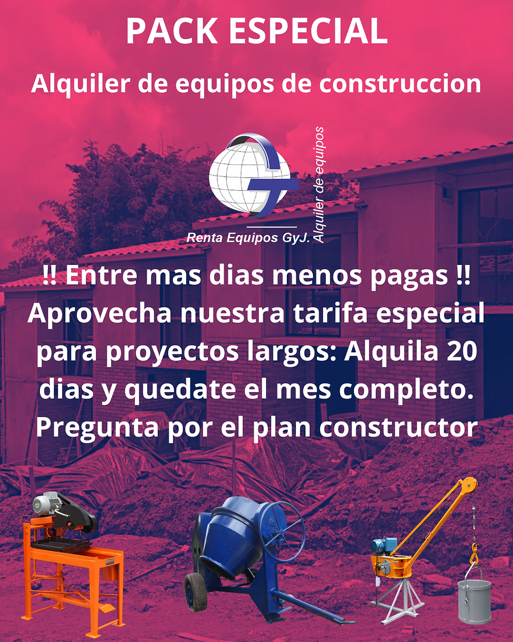 Entre mas días menos pagas, alquila 20 días y utiliza el mes completo.