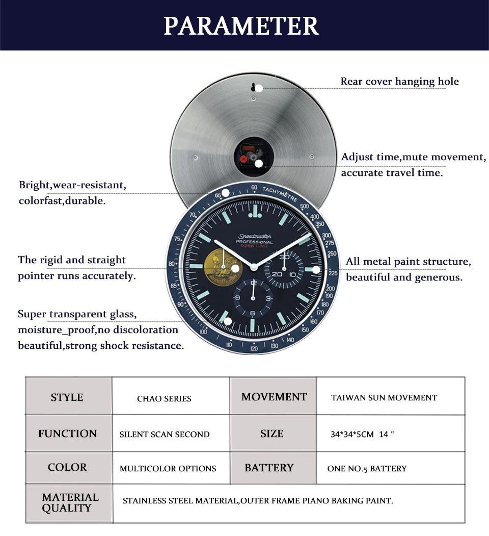 Omega Speedmaster Apollo Xl Wall clock 