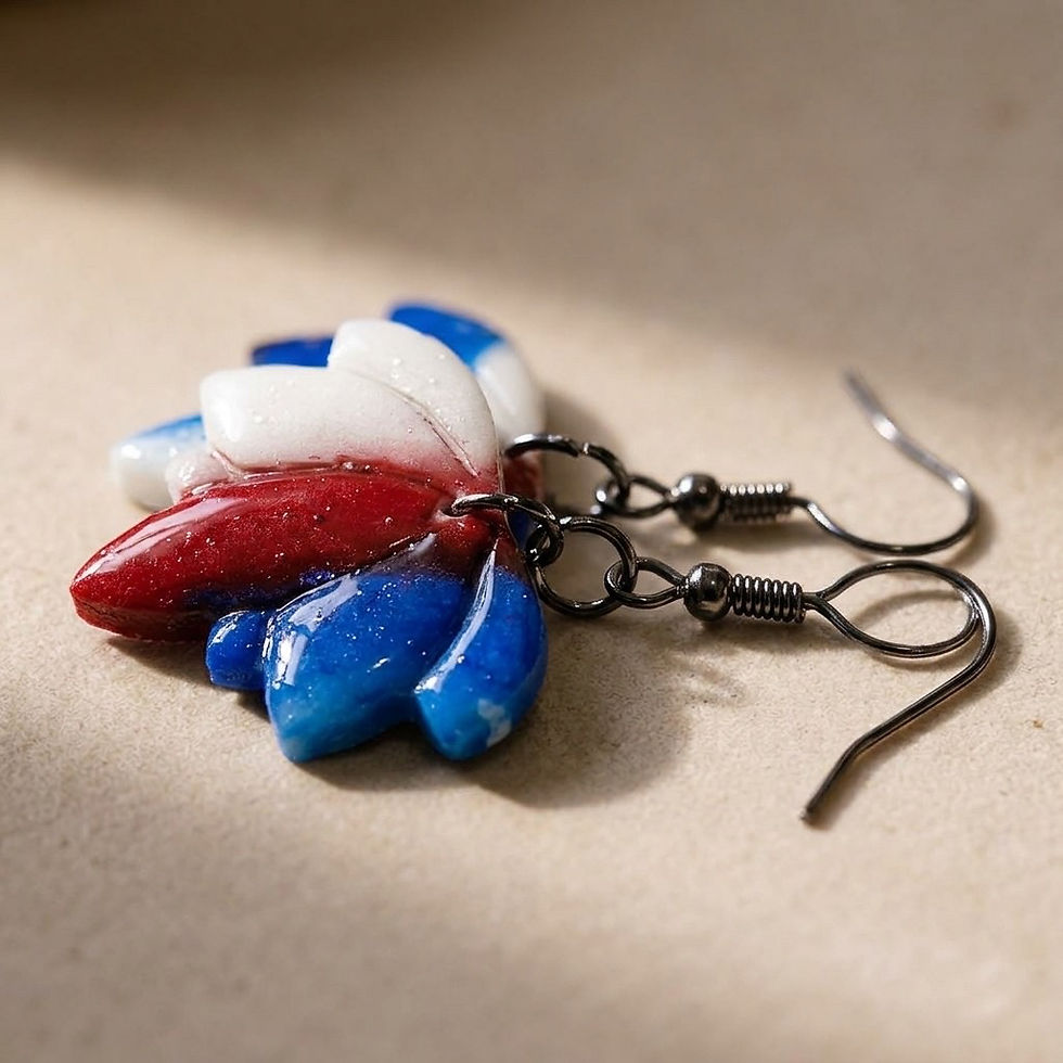 Thumbnail: Patriotic Bloom Dangle Earrings