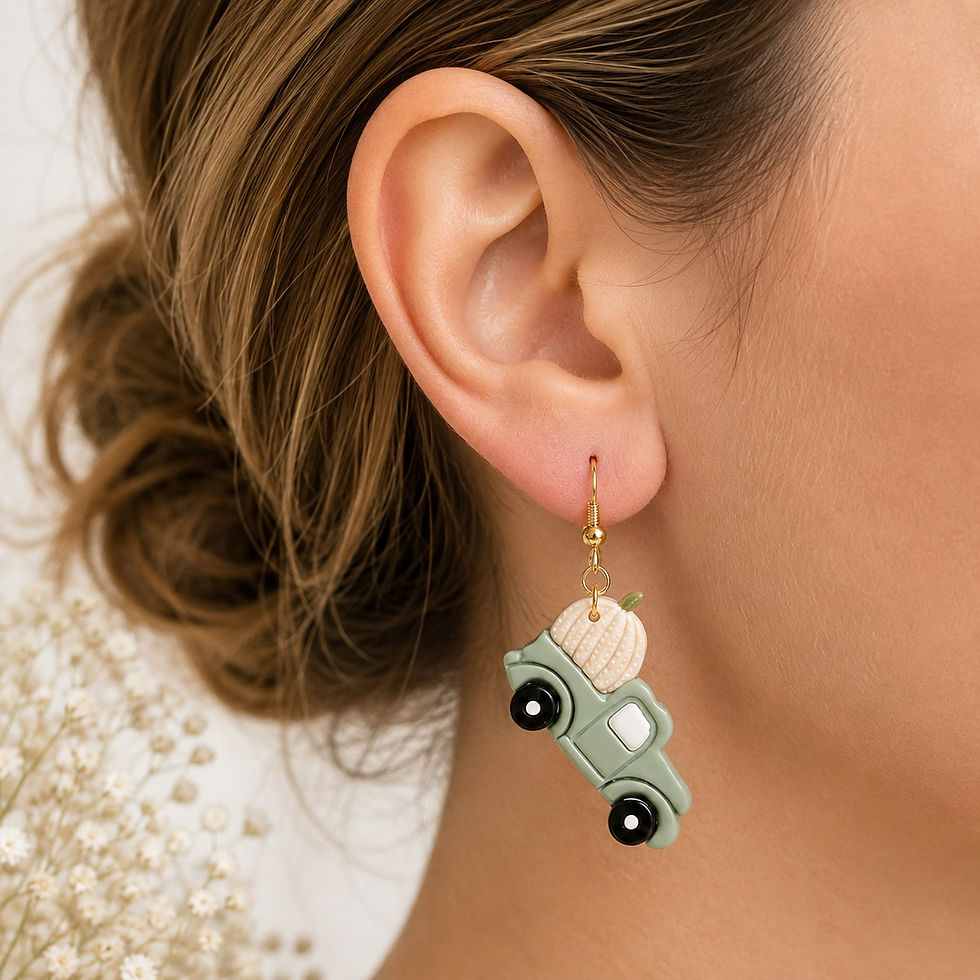 Thumbnail: Olive green pumpkin truck dangle