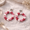 Thumbnail: Pink, Red & White Heart Wreath Earrings | Lightweight & Nickel Free