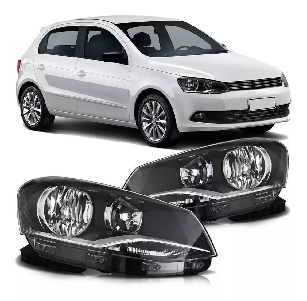 PAIR HEADLIGHTS SMOKE Gol Pointer Saveiro G6 13/16 double