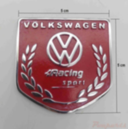 EMBLEMA BADGE VOLKSWAGEN RACING SPORT VERMELHO