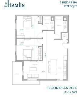 Floor Plans - 2 bed 2 bath