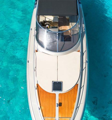 IMAGO 48 OPEN luxury yacht for private day charters from Cannigione cruising the La Maddalena Archipelago and South Corsica