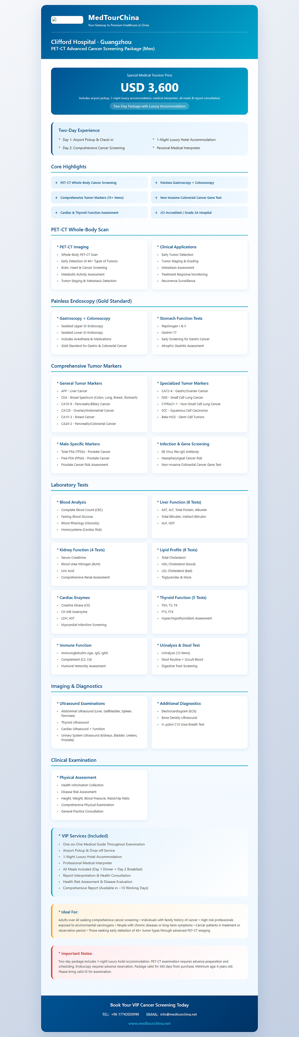Thumbnail: Guangzhou-TwoDay-PETCT Advanced Cancer Screening Package-Clifford Hospital