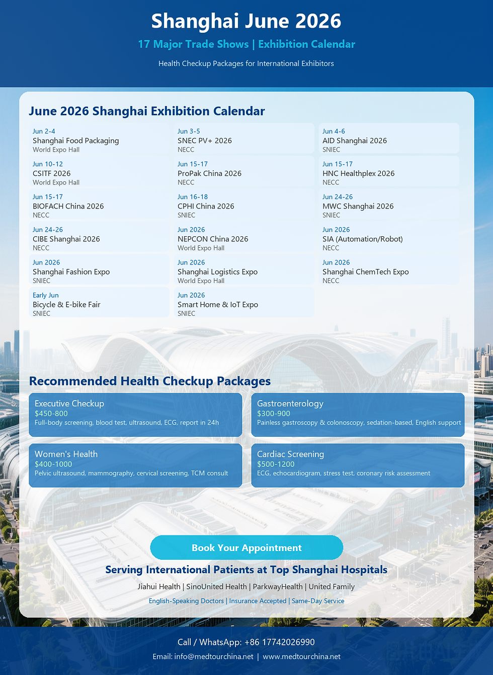 Shanghai June 2026 Exhibition Guide + Premium Health Services for International Business Travelers