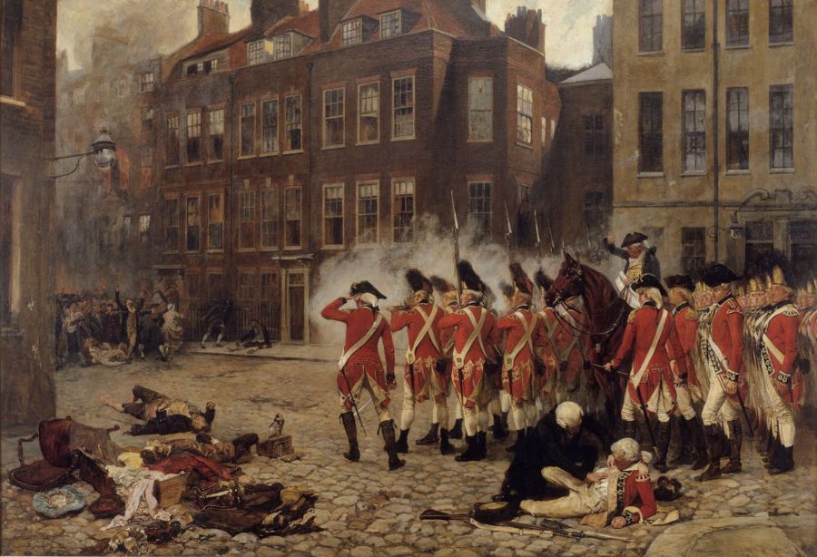 Painting of The Gordon Riots 1780 by John Seymour Lucas (1879). Image source: Public domain via WikiCommons