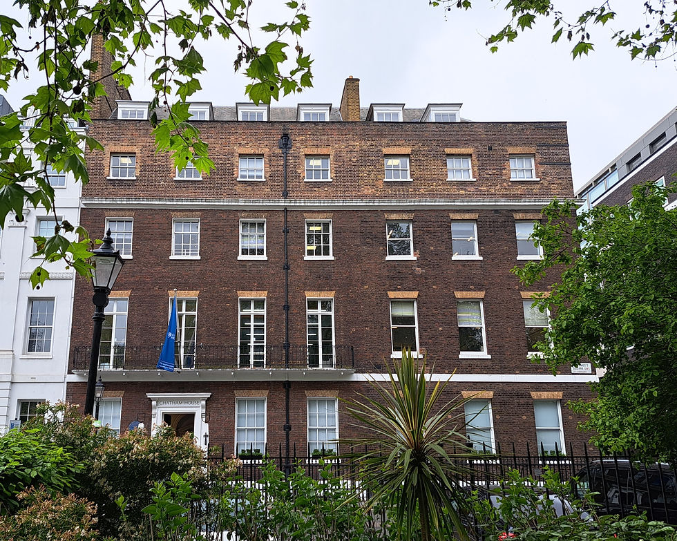 Photograph of Chatham House, 10 St James's Square, London SW1. Taken by the author.