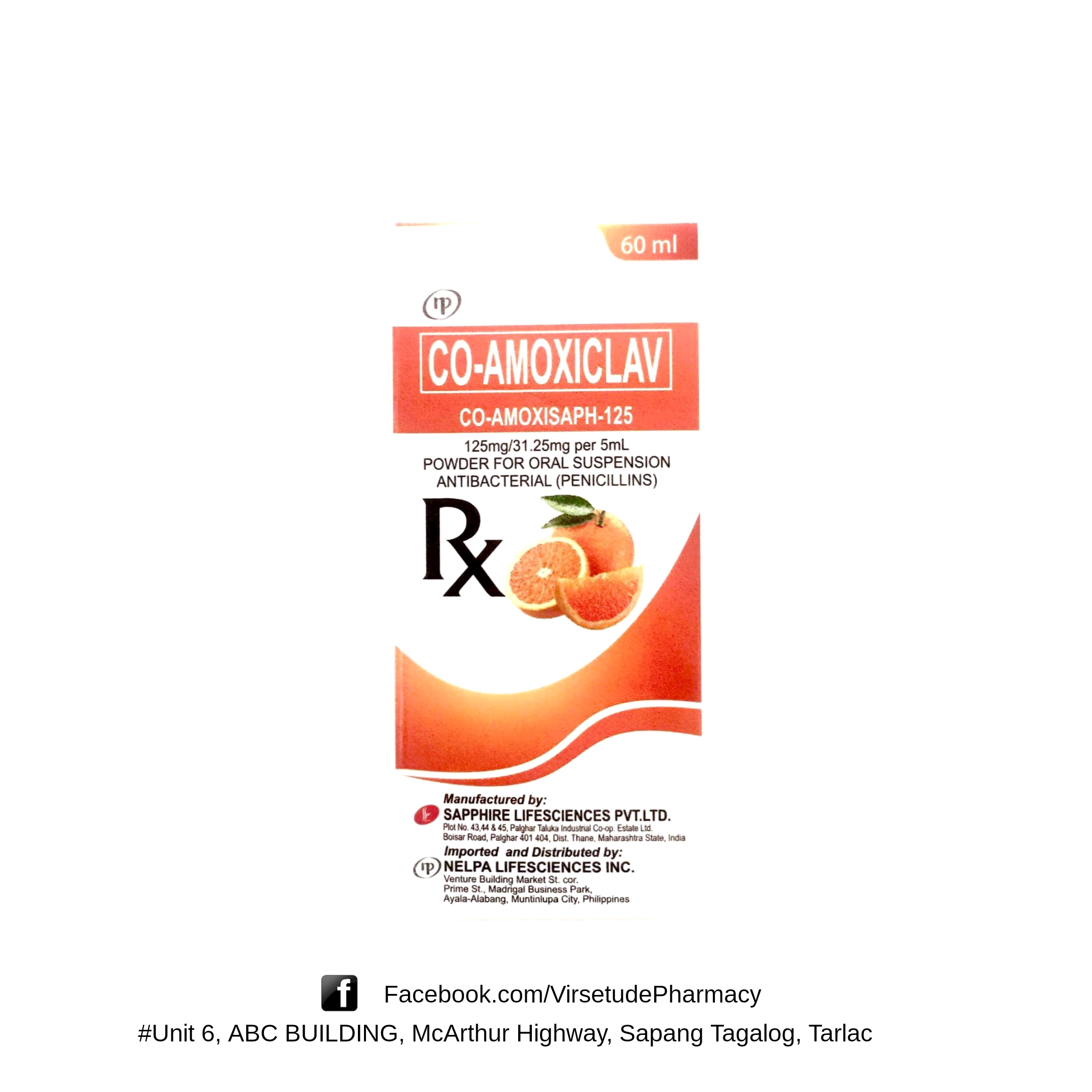CO-AMOXICLAV 125MG/31.25MG/5ML SUSPENSION 60ML