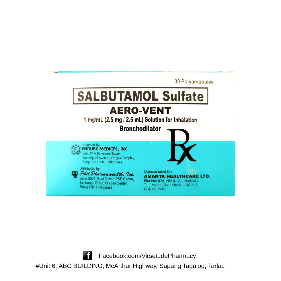 SALBUTAMOL SULFATE AERO-VENT 2.5MG/2.5ML