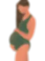 Hypnobirthing Mama with bump in green bodysuit