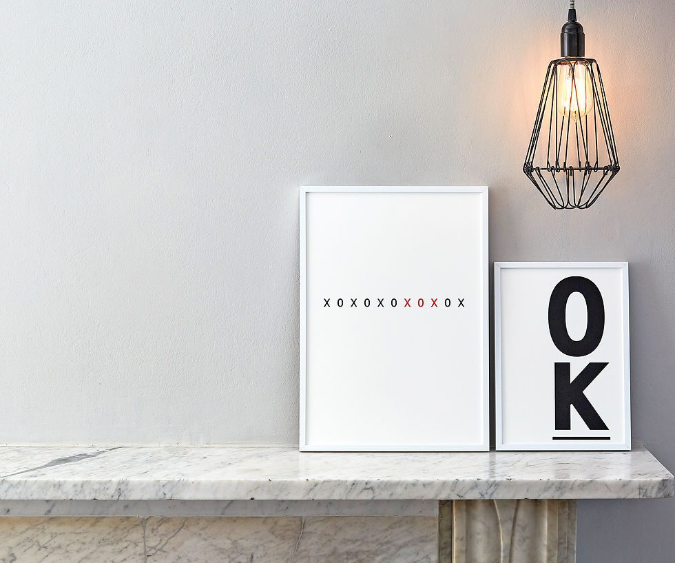 black and white OK art print for gallery walls