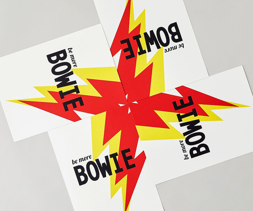 Thumbnail: Be More Bowie art print, David Bowie Poster, Ziggy Stardust, David Bowie Art, Rock and Roll Art