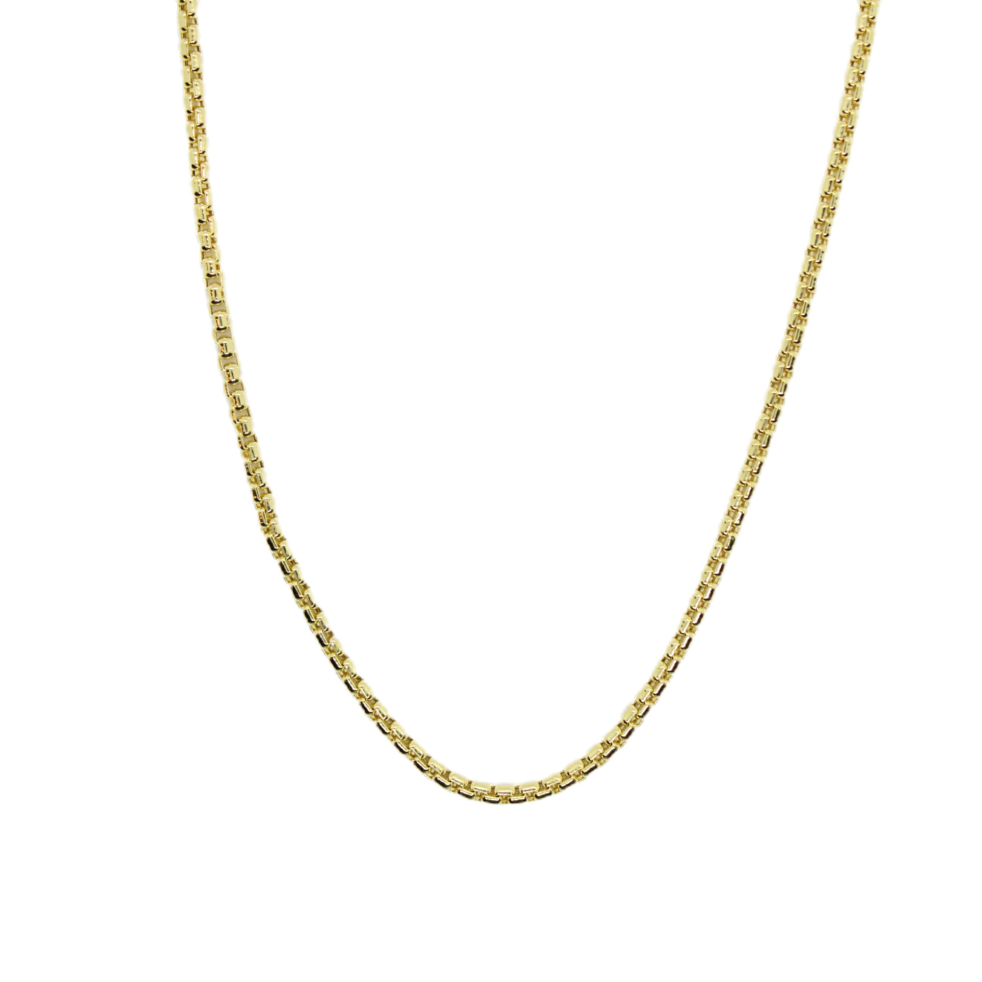 YELLOW GOLD ROUND BOX CHAIN (18")