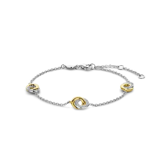 TI SENTO DOUBLE CIRCLE 3 STATION ZIRCONIA BRACELET