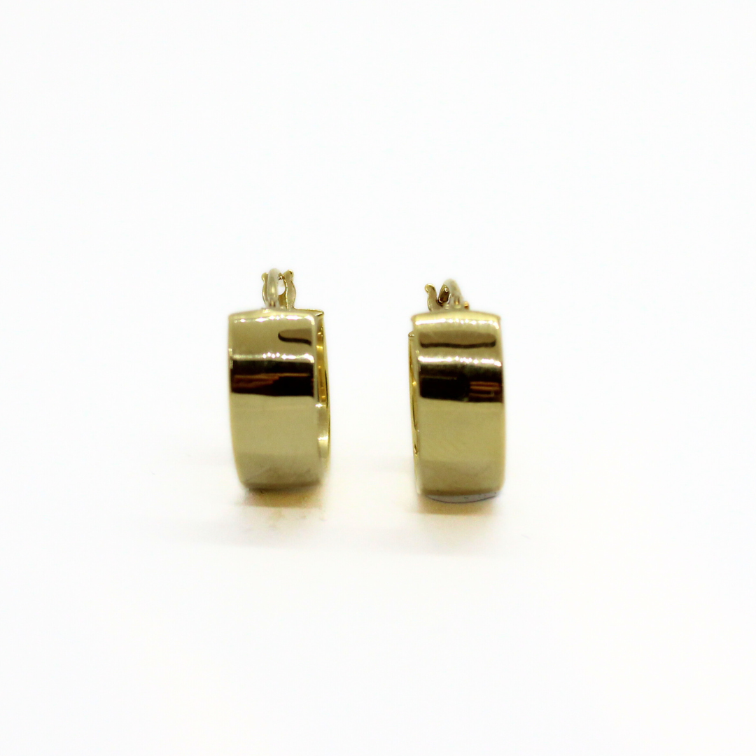 YELLOW GOLD SMALL WIDE HOOP