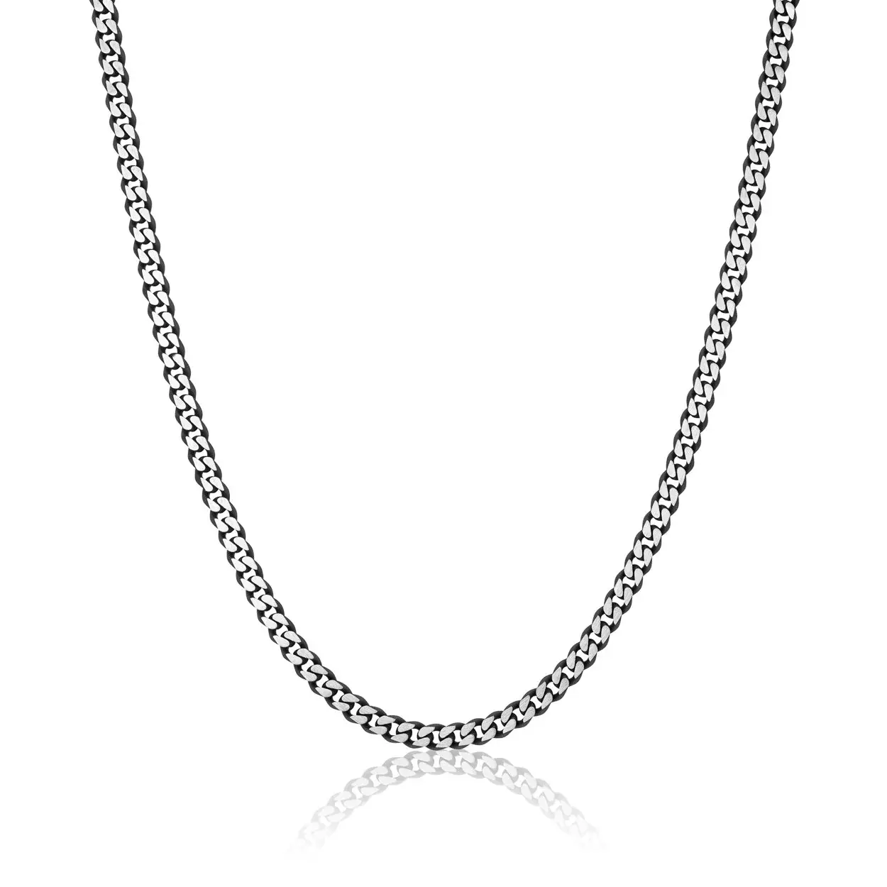 ITALGEM: S/S BLACK BRUSHED CUBAN CHAIN