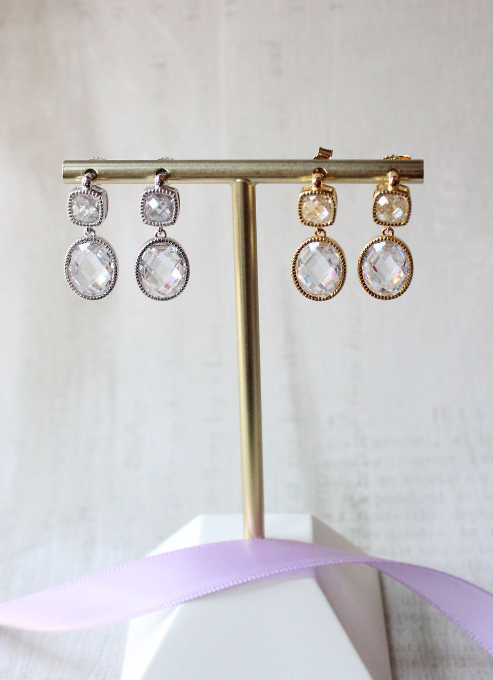 sterling silver gold plated cubic zirconia earrings