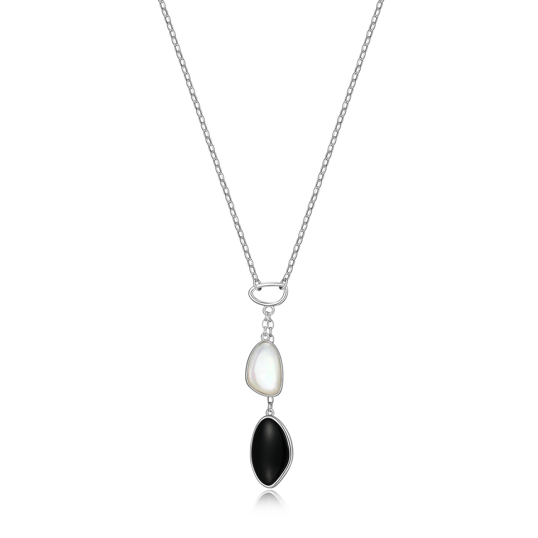 ELLE ``PEBBLE`` BLACK AGATE AND MOP NECKLACE
