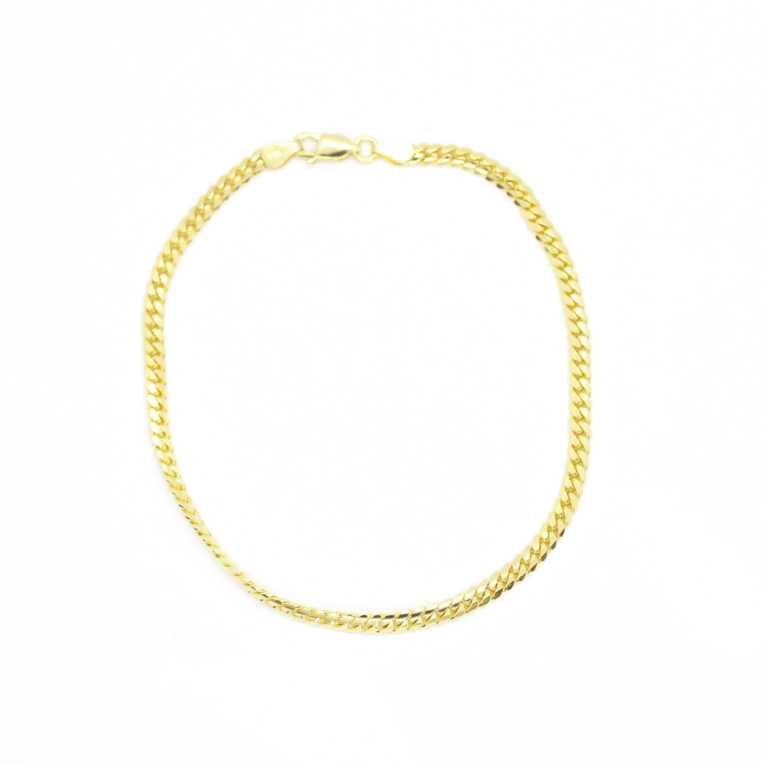 YELLOW GOLD SOLID CURB BRACELET (8.5")