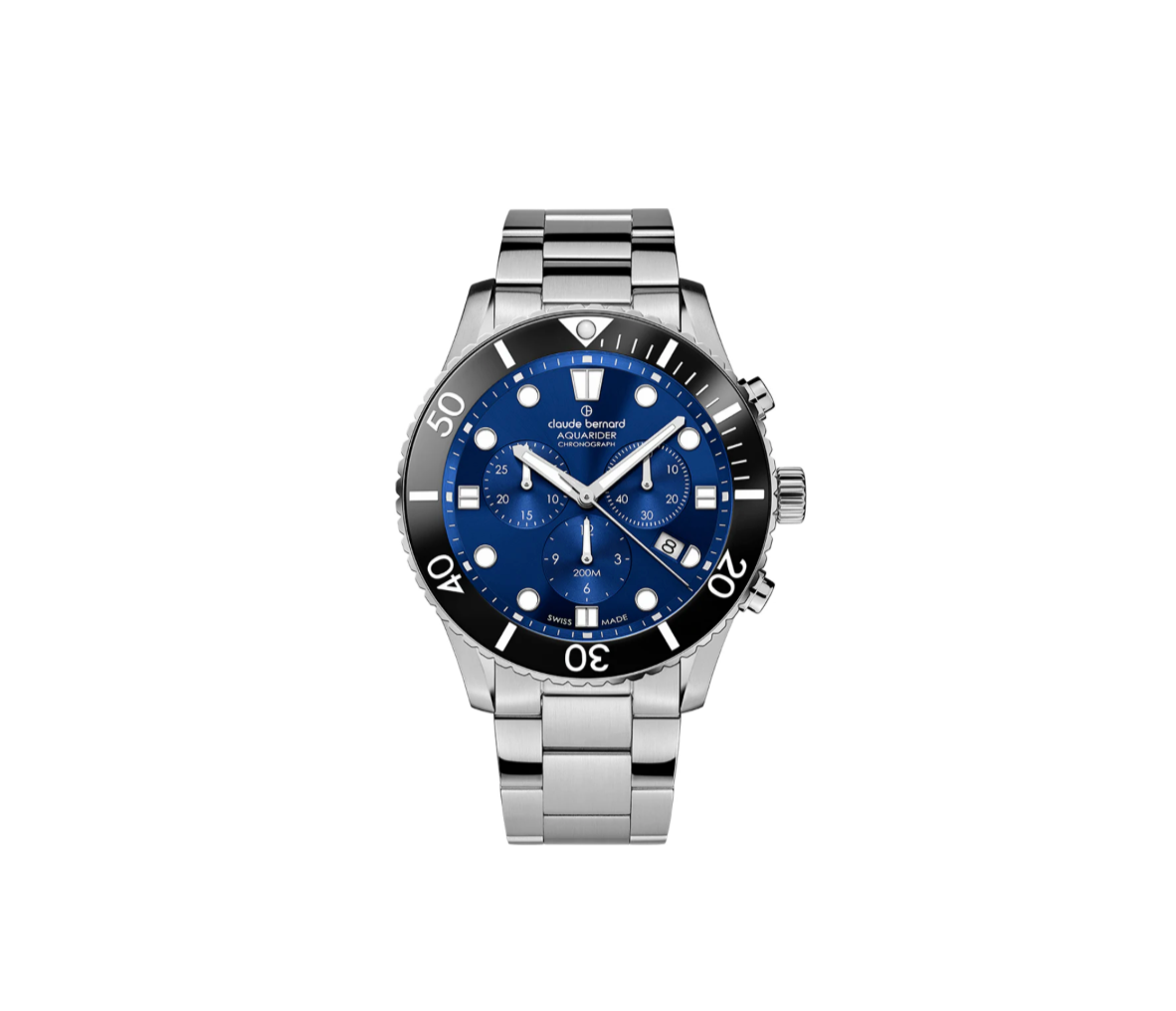 CLAUDE BERNARD GENTS STAINLESS STEEL BLUE FACE AQUARIDER