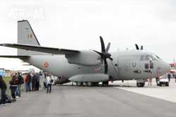 <p class="font_8">Alenia C-27 J Spartan of the Romanian Air Force parking at the ILA 2012 at the BER airport in Berlin/Brandenburg, Germany.</p>