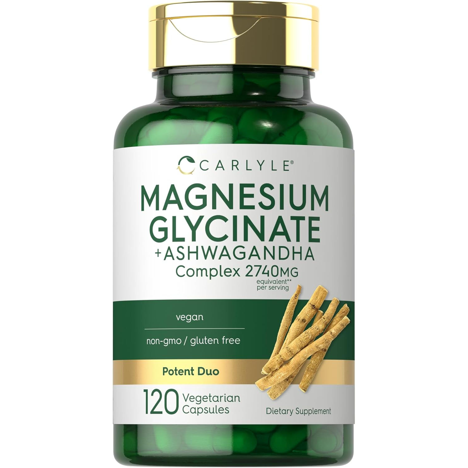 Carlyle Magnesium Glycinate + Ashwagandha 120 Capsules