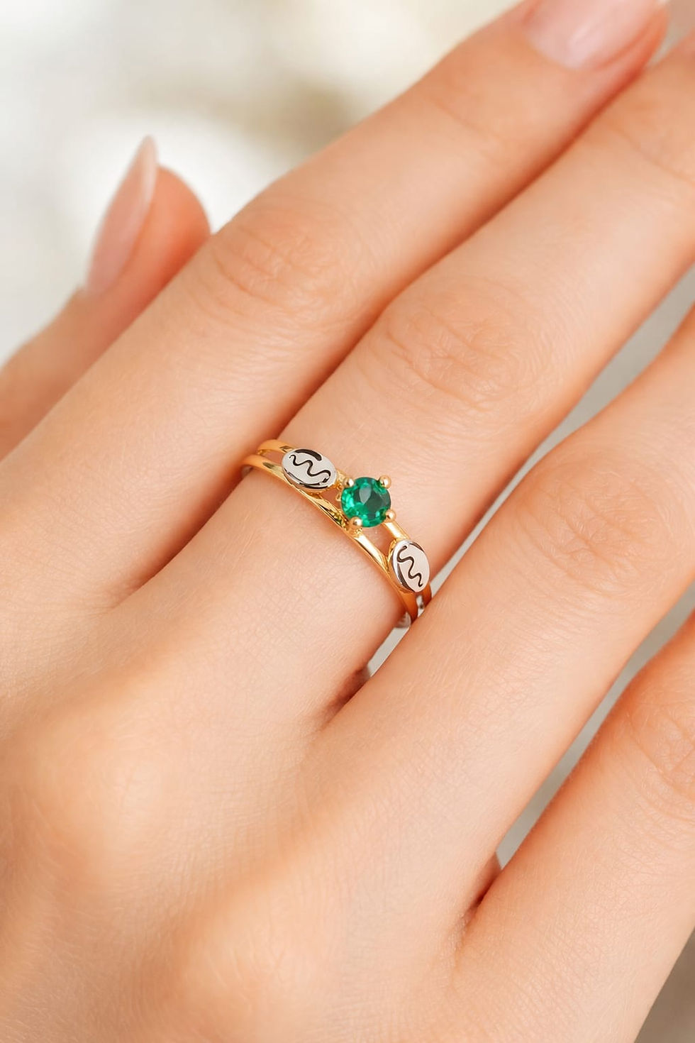 Miniatura: Anel de Formatura Aro duplo Ouro 10k c/Emblema customizavél