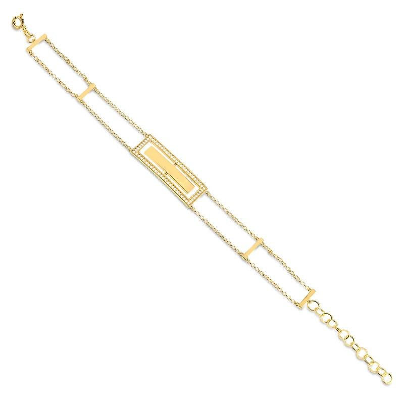 Pulseira com Pingente Retangular Ouro 10K (416)