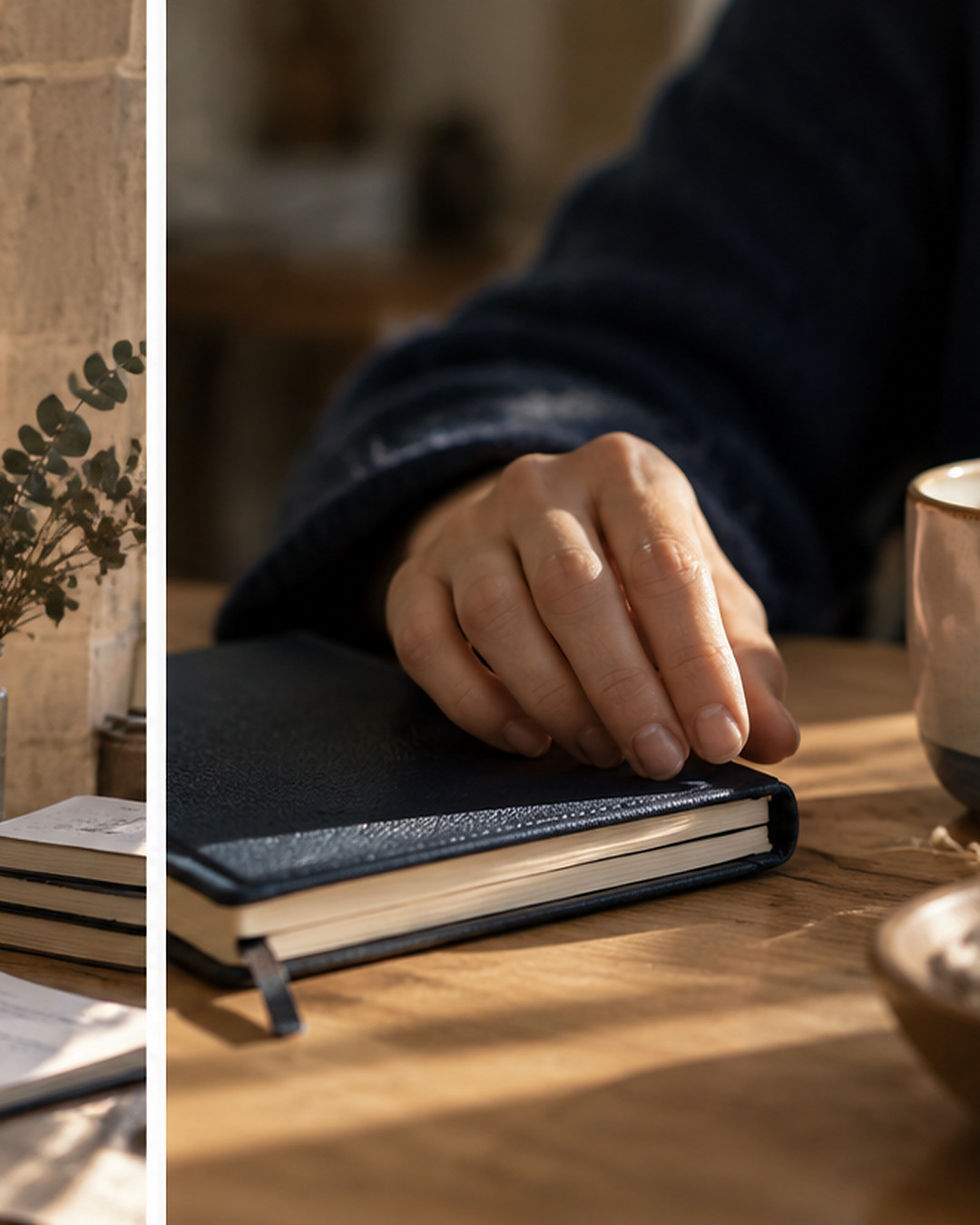 Personne devant un carnet ouvert près d’une fenêtre, évoquant la fatigue après plusieurs tentatives pour aller mieux.