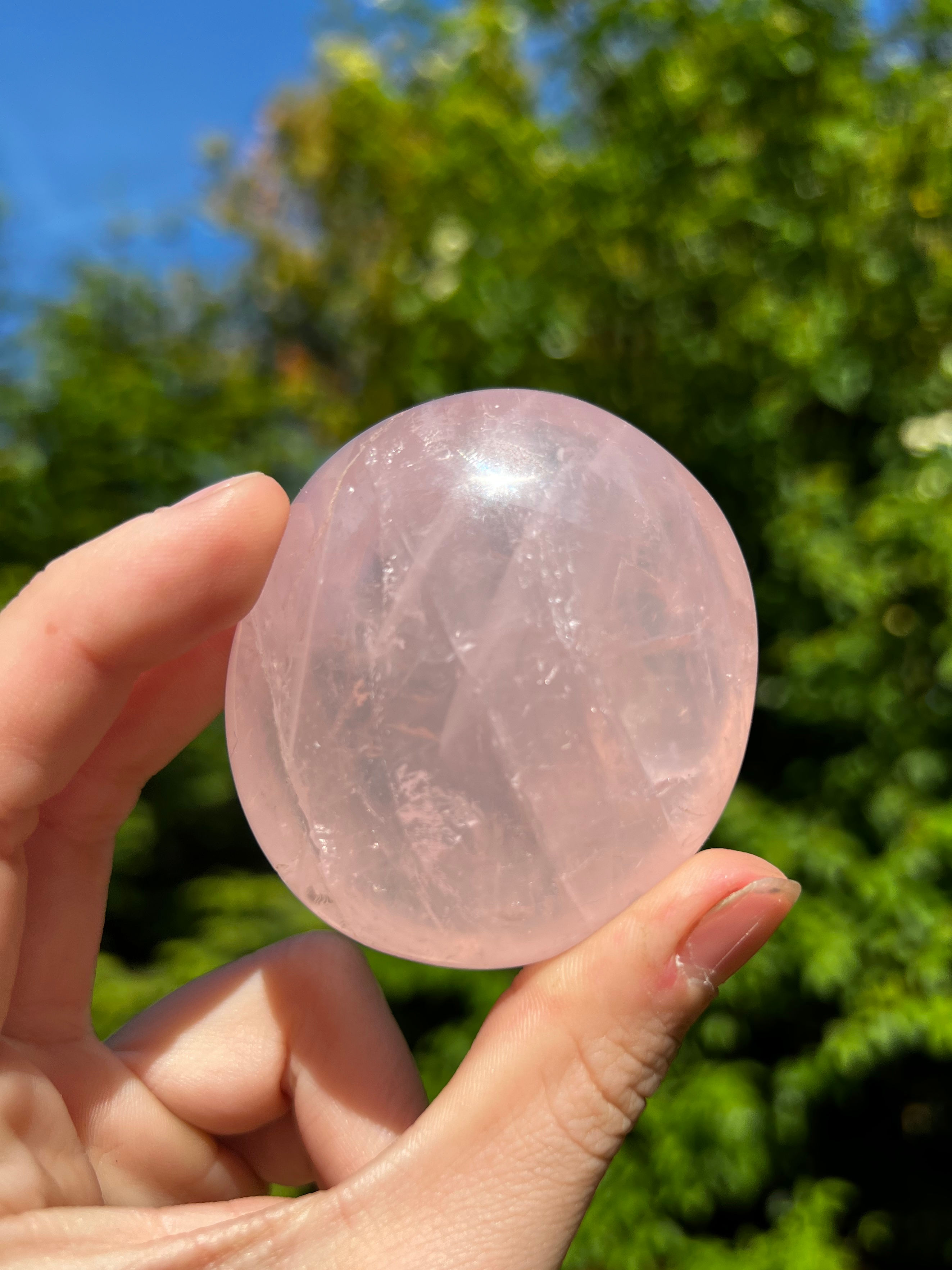 Rose Quartz Palm Stone