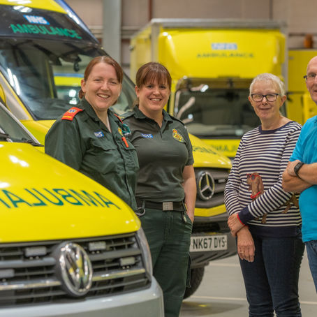 Charity runner thanks ambulance crew following heart attack