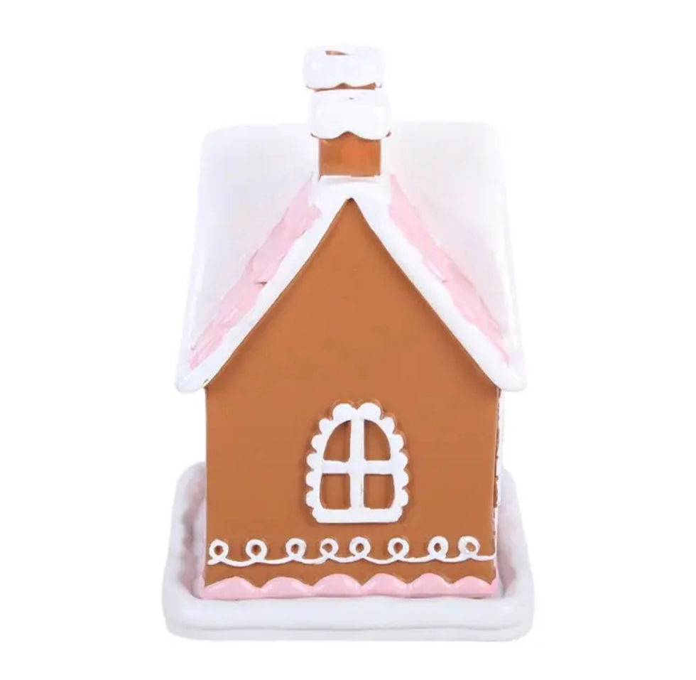 Miniature : Brûleur de cônes d'encens Maison en pain d'épices rose de Noël