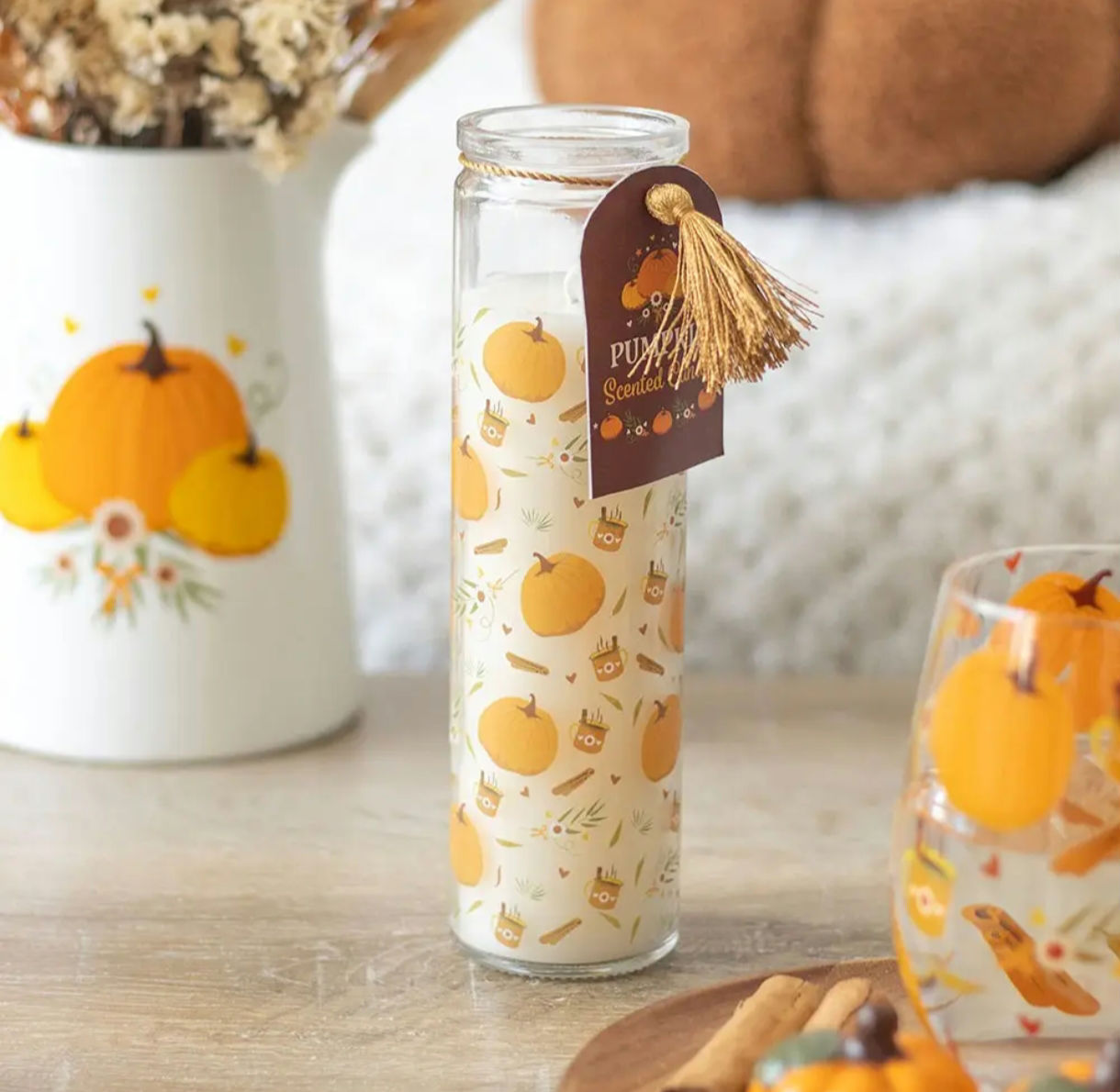 Bougie automne citrouille