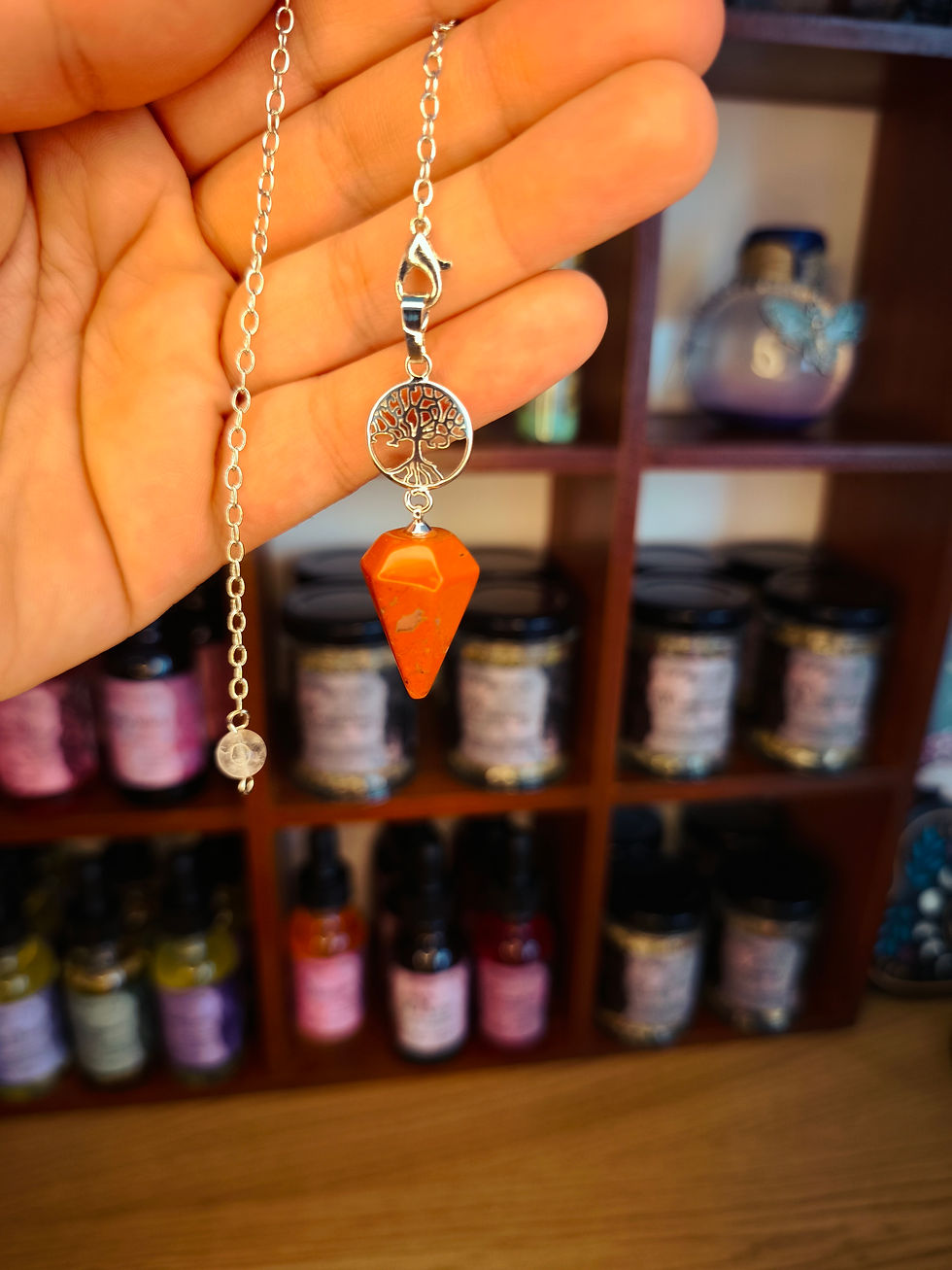 Miniaturbild: Pendule jaspe rouge arbre de vie 