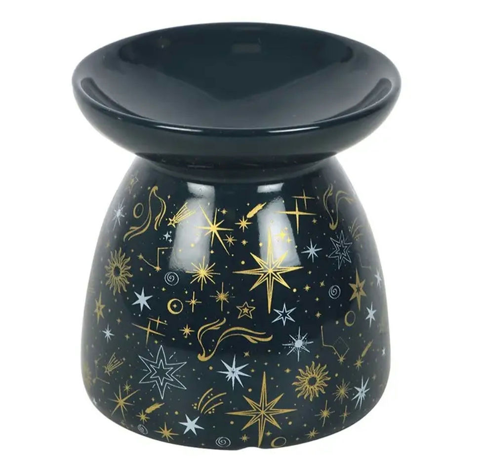 Miniaturbild: Brûleur d'huile céleste et chauffe-cire étoilé bleu nuit