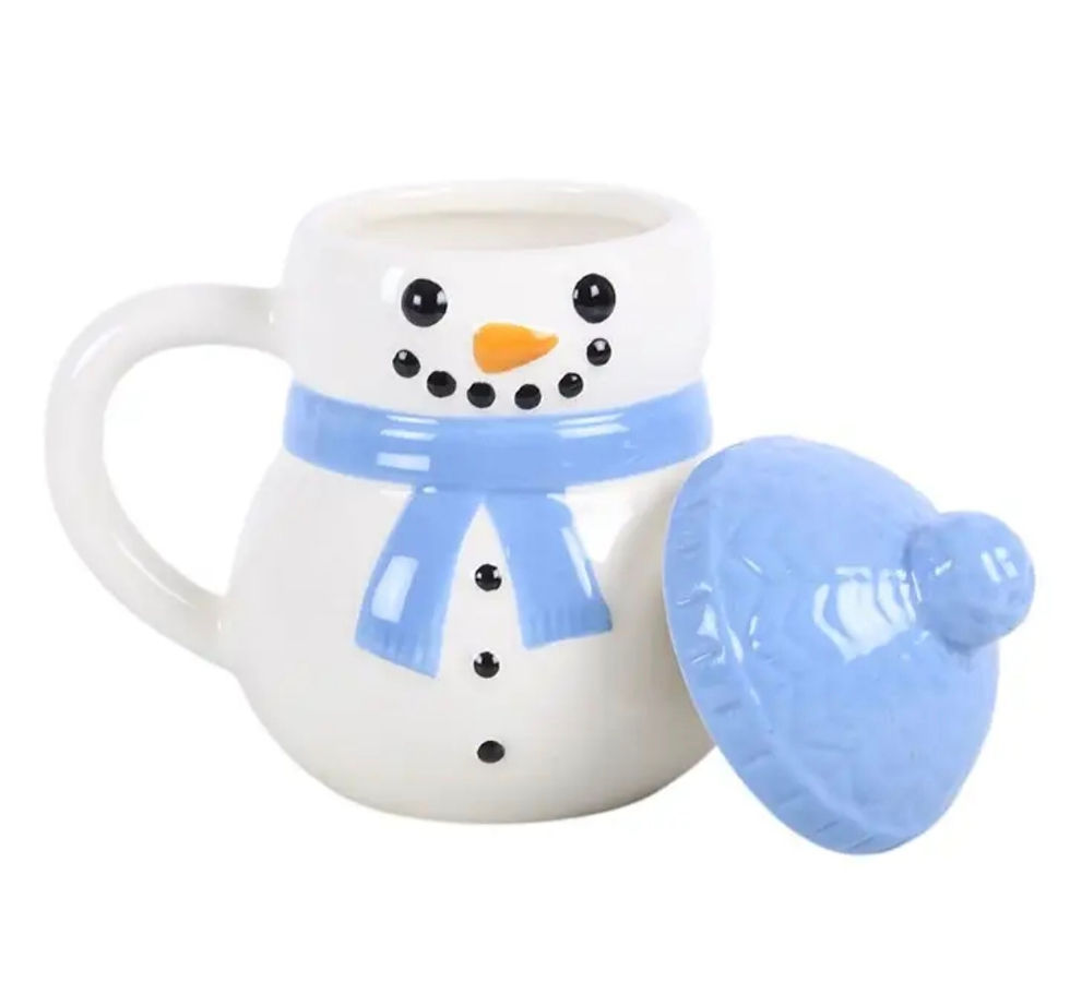 Miniaturbild: Mug de Noël à couvercle Bonhomme de neige d'hiver