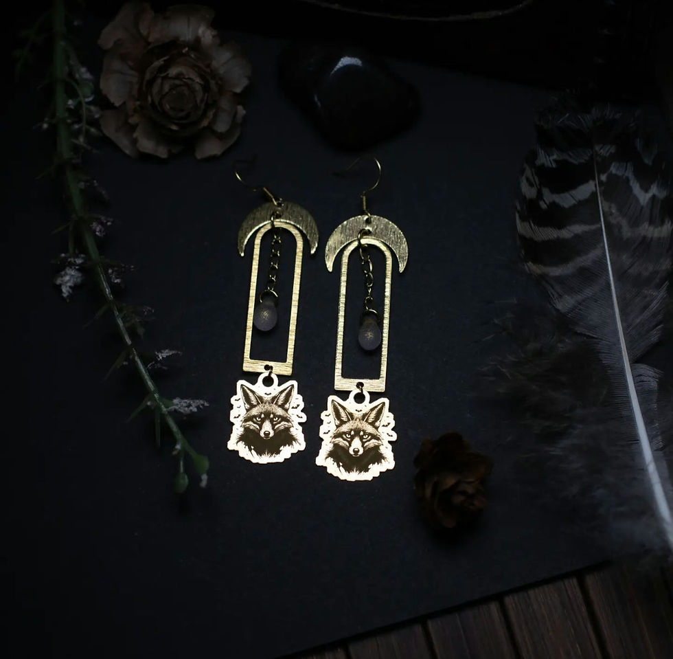 Boucles d'Oreilles Géométriques | Renard et Chauves-Souris