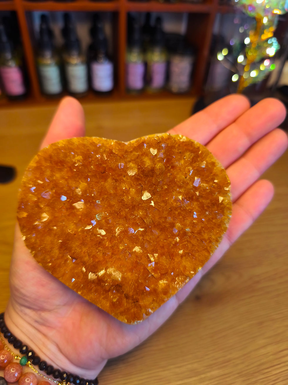 Miniaturbild: 💛 Cœur en Citrine d’Uruguay (Améthyste chauffée) ✨