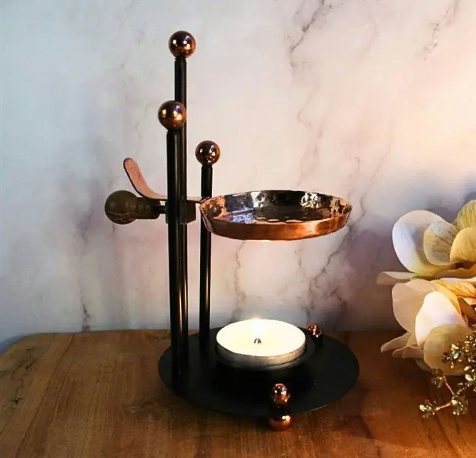 Brûleur d'encens avec poêle en cuivre