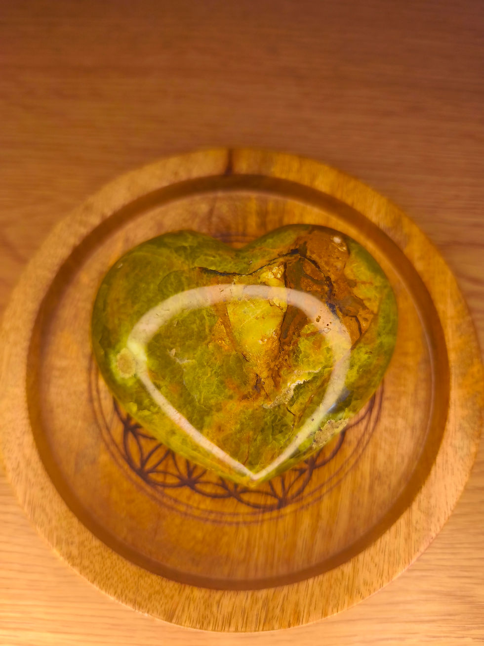Miniature : Cœur en Opale Verte (Qualité A - Grand Modèle)