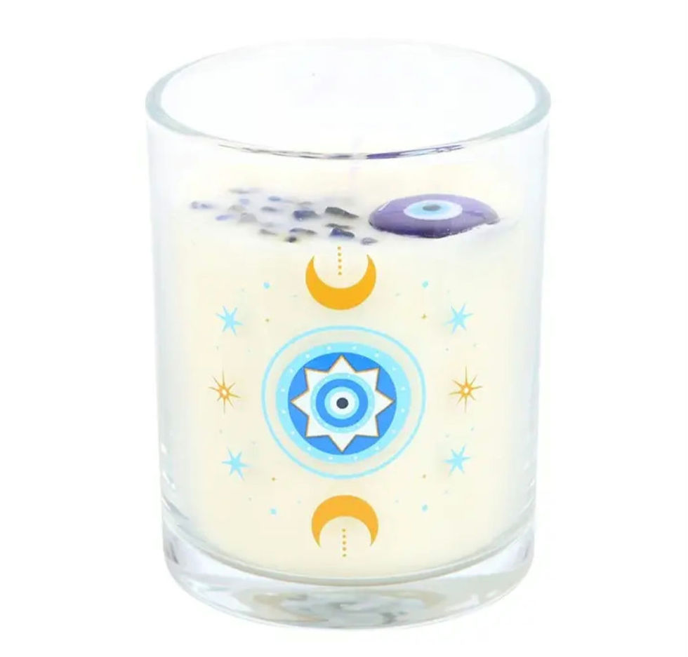 Miniatura: Bougie Nazar protection rose blanche 