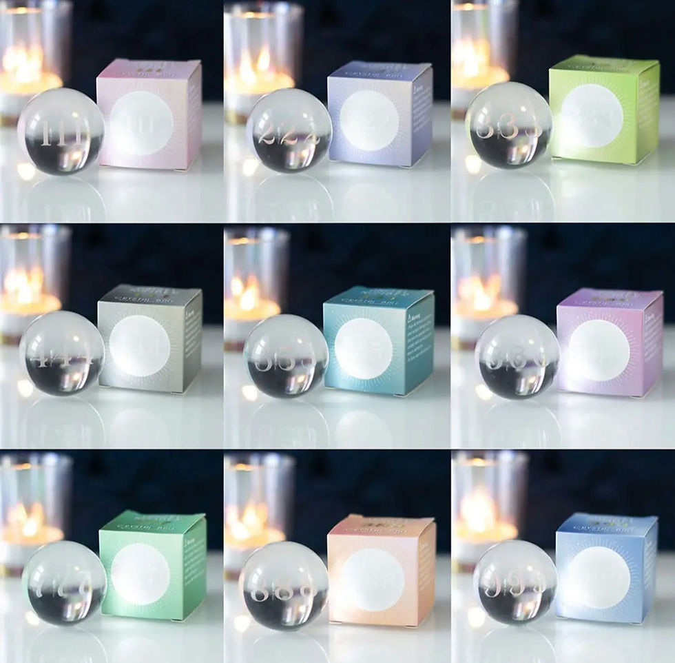 Boules en verre avec numéro d'ange