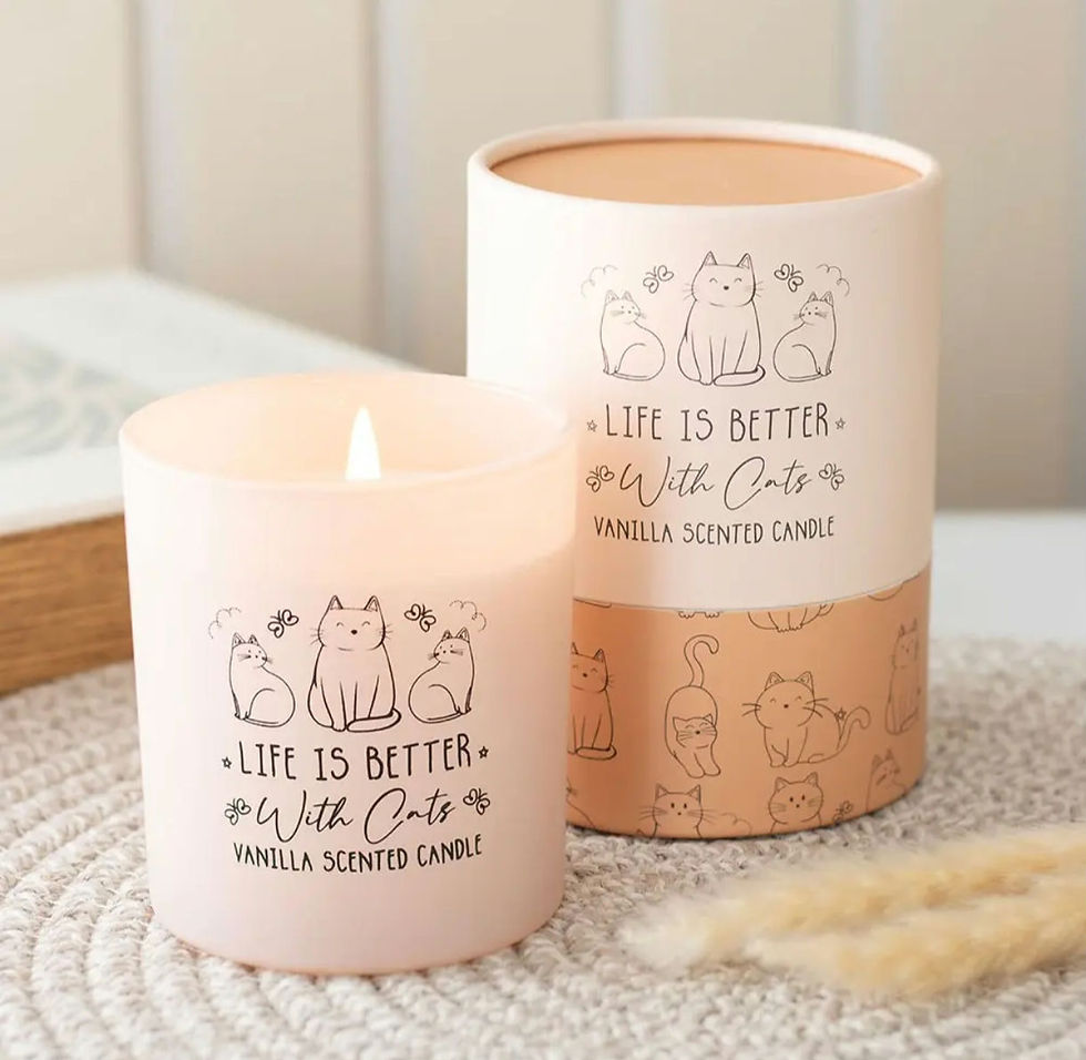 Bougie à la vanille La vie est meilleure avec des chats